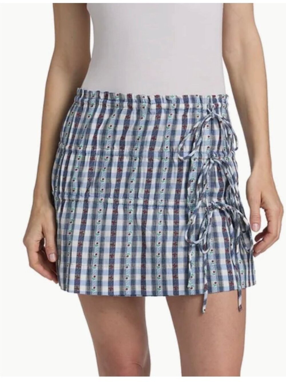 Damson Madder Este Floral Gingham Miniskirt